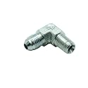 2 Pcs 1/4" Male JIC (7/16"-20Tpi) x 1/8" Male NPT Hydraulic Fitting 37° Flare to 90° Elbow Pipe Adapter