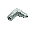 2 Pcs 1/4" Male JIC (7/16"-20Tpi) x 1/4" Male NPT Hydraulic Fitting 37° Flare to 90° Elbow Pipe Adapter