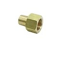 2 Pcs 1/4" NPT Pipe Male x M16 x1.5 Female Metric Gauge Adapter Brass