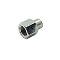 2 Pcs 1/4" NPT Pipe Female x M12 x 1 Male Metric Gauge Adapter Brass Nickel Plated