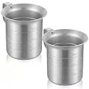 2 Pcs 1 Quart Aluminum Measure Cup Silver Metal Measuring Pitcher with Easy to Read Graduated Marking Handle Pouring Spout Kitchen Baking Tool for Liquid Flour Rice Sauce Measuring