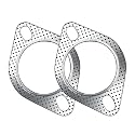 2 Pcs 2.5" Car Exhaust Gasket, 2 Bolt High Temp Exhaust Gasket Replacement Muffler Flange Manifold 120-06310-0002 for Car Accessories