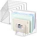 2 Pcs 2 Pcs Wire File Sorter Desk 7 Section Organizer, Silver