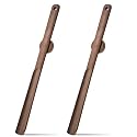 2 Pcs 20'' Long Handle Wooden Shoe Horn with Magnetic Base, Walnut