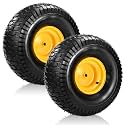 2 Pcs 20x10.00-8 Tubeless Lawn Mower Rear Tire and Wheel with 3/4" Bore