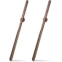 2 Pcs 29.5" Long Handle Wooden Shoe Horn with Magnetic Base, Walnut