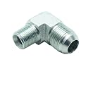 2 Pcs 3/4" Male JIC (1-1/16"-12 Tpi) x 1/2" Male NPT Hydraulic Fitting 37° Flare to 90° Elbow Pipe Adapter