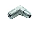 2 Pcs 3/8" Male JIC (9/16"-18 Tpi) x 3/8" Male NPT Hydraulic Fitting 37° Flare to 90° Elbow Pipe Adapter