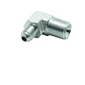 2 Pcs 3/8" Male JIC (9/16"-18 Tpi) x 1/2" Male NPT Hydraulic Fitting 37° Flare to 90° Elbow Pipe Adapter