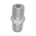 2 Pcs 3/8" x 3/8" Male NPT Hex Nipple Plated Steel Hydraulic Fitting Adapter