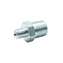 2 Pcs 3/8" x 1/8" Male NPT Hex Nipple Plated Steel Hydraulic Fitting Adapter