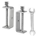 2 Pcs 304 Heavy Duty Stainless Steel C Clamps Tiger Clamp Woodworking Clamp,Features Stable Wide Jaws and Protective Pads (100MM)
