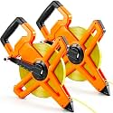 2 Pcs 328ft/100m Open Reel Steel Tape Measure, Dual Scale
