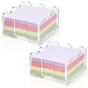 2 Pcs 3x3 Inch Scalloped Acrylic Sticky Note Holder, Clear Note Dispenser