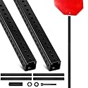 2 Pcs 6 ft H x 2 in W Square Sign Post with 7/16" Dia Holes