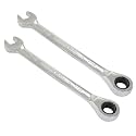 2 Pcs 7/16 Inch Ratchet Combination Wrench, Imperial SAE 72-Tooth