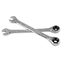 2 Pcs 7mm Ratchet Combination Wrench, Metric 72-Tooth
