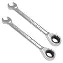 2 Pcs 9/16 Inch Ratchet Combination Wrench, Imperial SAE 72-Tooth