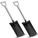 2 Pcs All Steel Trenching Spade with D-Grip Handle Removable Footpads