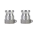 2 pcs Aluminum cam lock fittings (1" Part A) cam groove hose fitting camlock fittings, Male Adapter Female NPT Thread camlock fitting (1‘’)
