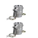 2 pcs Aluminum Camlock (1" part D) Cam &amp; Groove Hose Fittings, cam Lock Fittings Female Coupler x Female NPT Thread cam Lock Fittings camlock Coupling (1'')