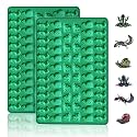 2 PCS Animal Silicone Molds, 104 Cavity Frog, Lizard, Snails Shaped Mini Silicone Molds for Baking Biscuits, Cookie,Candy, Chocolate, Jelly,Ice Cube,Pet Dog Treats Mold