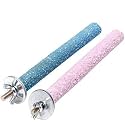 2 Pcs Bird Perch Stand Toy,Random Bird Perch Stand Toy Wood Parrot Grinding Claw Sticks Sanded Cage Toy for Parakeets Finches Parakeet Toys, Sanded Surface Cage Accessories for Parakeets Finches