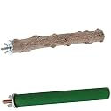 Litewoo 2PC Bird Perch Toy for Cage Natural Wood Parrot Parakeet Stand