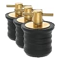 2 Pcs Boat Drain Plug with T Handle - Snap Rubber Plugs with Brass/Stainless Steel Handle - Marine Twist Accessories