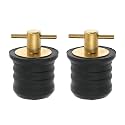 2 Pcs Boat Drain Plug with T Handle - Snap Rubber Plugs with Brass/Stainless Steel Handle - Marine Twist Accessories