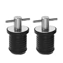 2 Pcs Boat Drain Plug with T Handle - Snap Rubber Plugs with Brass/Stainless Steel Handle - Marine Twist Accessories