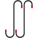 2 PCS Brake Caliper Hanger Hooks with Red Rubber Tips,Auto Brake Caliper Compression Tool,Automotive Tool for Braking,Axle,Bearing,Suspension Work,Car Tools Gifts for Men,Dad (Black)