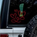 (2 Pcs Burgundy 9.4'' x 8.0'') - No Background - Waterproof of 3 Hearts Silhouette Sticker Decal for Laptops, Water Bottles, Cars, Trucks, Wall Ideal Gift - 925VER1K15325RE