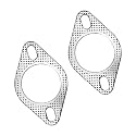 povtii 2 PCS Car Exhaust Gasket, 2.5"×4.1" Stainless Steel High-Temp Resistant Exhaust Gasket Replacement, 2-Bolt Standard Oval Exhaust Flange Gasket for Axleback, Car Accessories (2.5 Inch)
