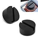 2 PCS Cars 2.91" x 1.34" Floor Jack Rubber Pads, Slotted Welded Side Frame Rail Jack Stand Anti-Skid Cushion Pad Adapter, Portable Auxiliary Repair Accessories for Vehicles (Black)