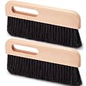 2 Pcs Concrete Brush Horsehair Bristles 12 Inch Length Masonry Brush Wood Backed Concrete Broom for Masonry and Mortar Work Black Horsehair Fibers