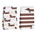 2 Pcs Cute Dachshund Kitchen Towels, Dachshund Gifts Reusable Hand Towels
