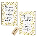 2 Pcs Designer Inspirational Gifts Spiral Notebook Journaling Notebooks Motivational Gifts for Women Girls Friend Coworkers College Ruled Notebook Journal Classroom Study Office Supplies