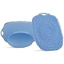 2 PCS Face Scrubber, Soft Silicone Face Exfoliator with Suction Cup for Man and Women Deep Skin Clean, Gentle Facial Cleaning Brush Suitable for All Sensitive Skin (Blue)