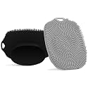2 PCS Face Scrubber, Soft Silicone Face Exfoliator with Suction Cup for Man and Women Deep Skin Clean, Gentle Facial Cleaning Brush Suitable for All Sensitive Skin (Black+Gray)
