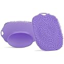 2 PCS Face Scrubber, Soft Silicone Face Exfoliator with Suction Cup for Man and Women Deep Skin Clean, Gentle Facial Cleaning Brush Suitable for All Sensitive Skin (Purple)
