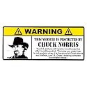 2-PCS Funny Chuck Norris Warning Stickers 4 Inch Waterproof Vinyl Decals for Adults, Toolbox, Hard Hat, Laptop - Meme Sticker Pack, Adult Humor, Dark Comedy, Political Humor