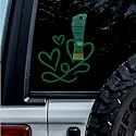 (2 Pcs Green 9.4'' x 8.0'') - No Background - Waterproof of 3 Hearts Silhouette Sticker Decal for Laptops, Water Bottles, Cars, Trucks, Wall Ideal Gift - 925VER1K15325GR