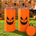 2 Pcs Halloween Pop Up Pumpkin Candy Buckets, Trick or Treat Candy Barrel