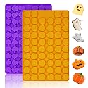 2 PCS Halloween Silicone Molds, Mini Pumpkin &amp; Ghost, 58+69 Cavities, Orange