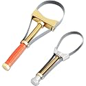 2 Pcs Heavy Duty Adjustable Oil Filter Strap Wrench Set, 2 Sizes