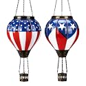 2 Pcs Hot Air Balloon Solar Lantern for Christmas Outdoor Garden Decor