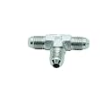 2 Pcs Hydraulic 1/4" JIC (7/16"-20) 37° Flare Union Tee, JIC Male x JIC Male x JIC Male T Adapter Steel Plat