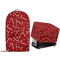 2 Pcs Kitchen Appliance Dust-proof Protector Covers for Toaster Maker Oven and Countertop Stand Mixer Blender Dust Cover with Drawstring Hem Christmas Candy Cane Red