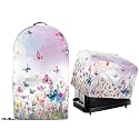 2 Pcs Kitchen Appliance Dust-proof Protector Covers Wildflowers Butterfly Print Toaster Maker Oven and Countertop Stand Mixer Blender Dust Cover with Drawstring Hem